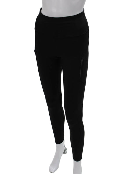 Lululemon Womens Ankle Leggings Black Poly Blend Pull On Size XS Tall