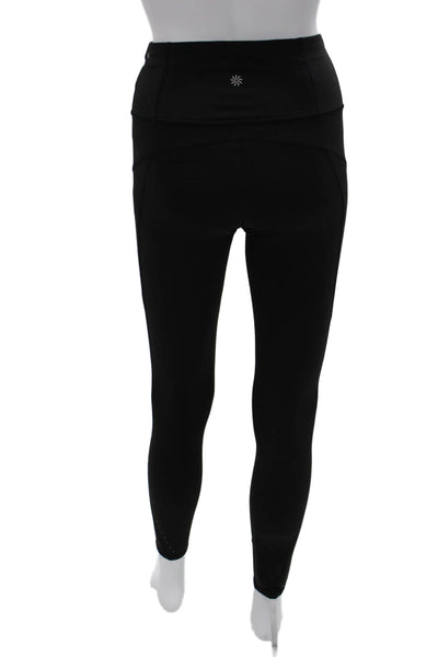 Lululemon Womens Ankle Leggings Black Poly Blend Pull On Size XS Tall