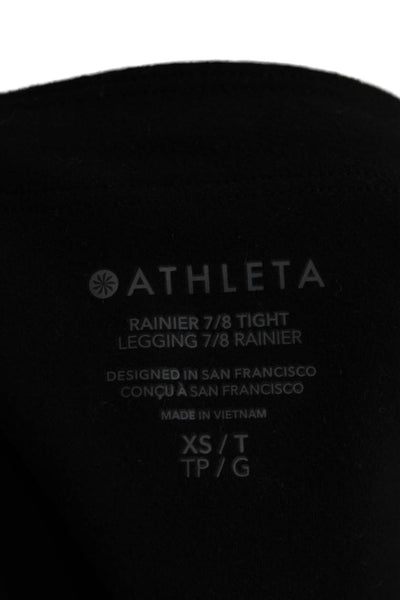 Lululemon Womens Ankle Leggings Black Poly Blend Pull On Size XS Tall