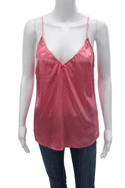 Paige Womens Silk V-Neck Camisole Pink Sleeveless Top Size XS