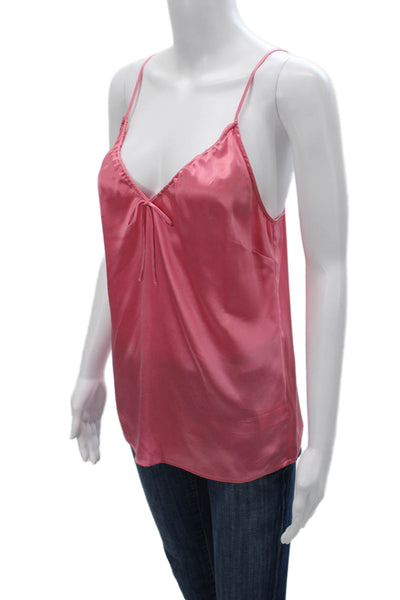 Paige Womens Silk V-Neck Camisole Pink Sleeveless Top Size XS