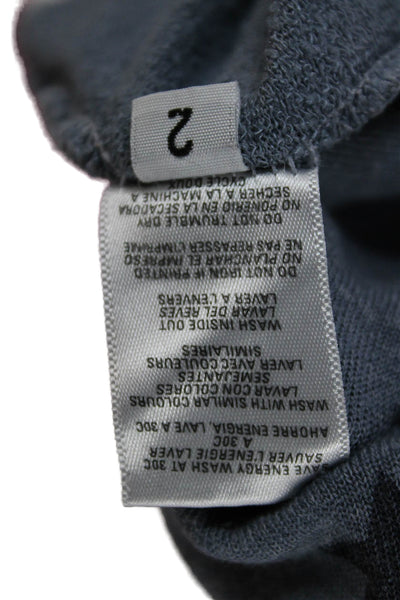 Sundry Women Pullover Sweatshirt Blue Rayon Stars Round Neck Long Sleeve Size 2