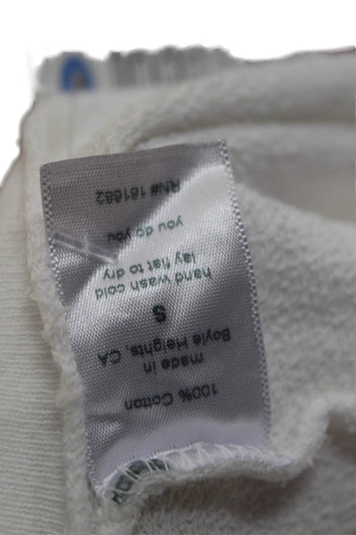 Perfect White Tee Womens Pullover Hoodie White Cotton Long Sleeve Sz S
