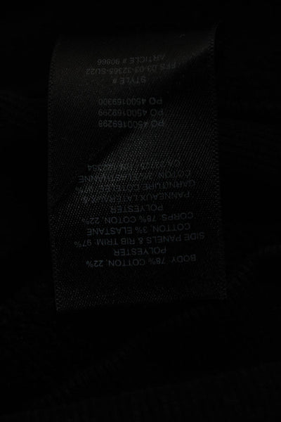 TNA Womens Black Cotton Pullover Sweatshirt Crew Neck Long Sleeve Size 2XS