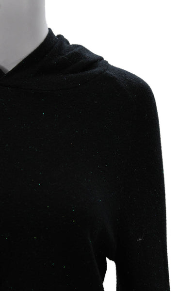 525 Womens Pullover Hoodie Black Viscose Blend Long Sleeve Size XS