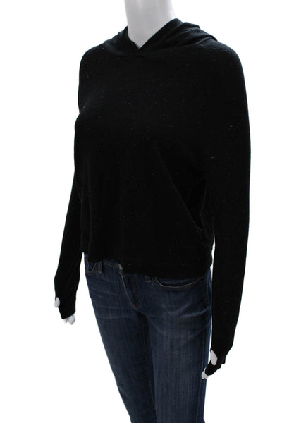 525 Womens Pullover Hoodie Black Viscose Blend Long Sleeve Size XS