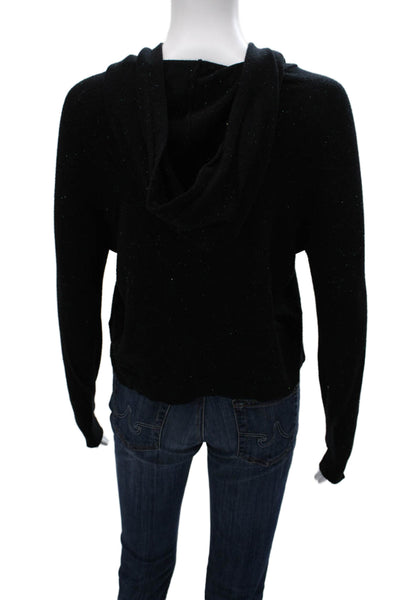 525 Womens Pullover Hoodie Black Viscose Blend Long Sleeve Size XS