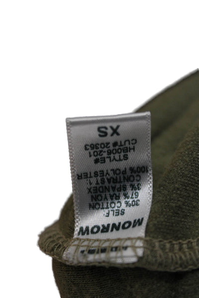 Monrow Womens Capri Pants Green Drawstring Size XS