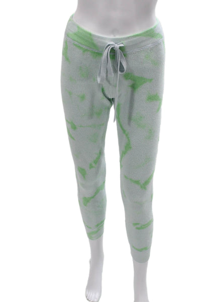 Lisa Todd Womens Tie Dye Cotton Capri Lounge Pants Green Drawstring Size XS