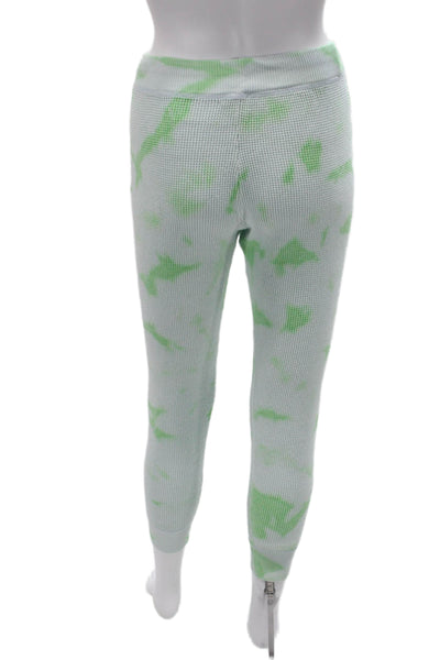 Lisa Todd Womens Tie Dye Cotton Capri Lounge Pants Green Drawstring Size XS