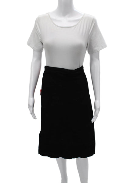 Preen By Thornton Bregazzi Women Pleated Wool Skirt Black Buckle Size XS
