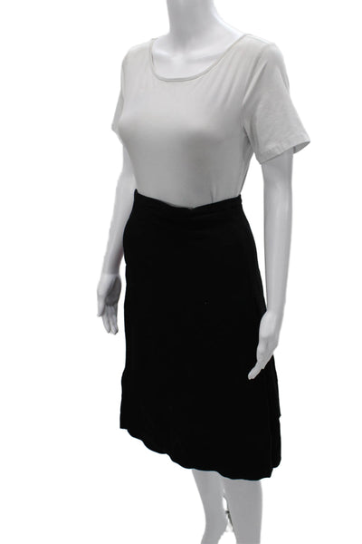 Preen By Thornton Bregazzi Women Pleated Wool Skirt Black Buckle Size XS