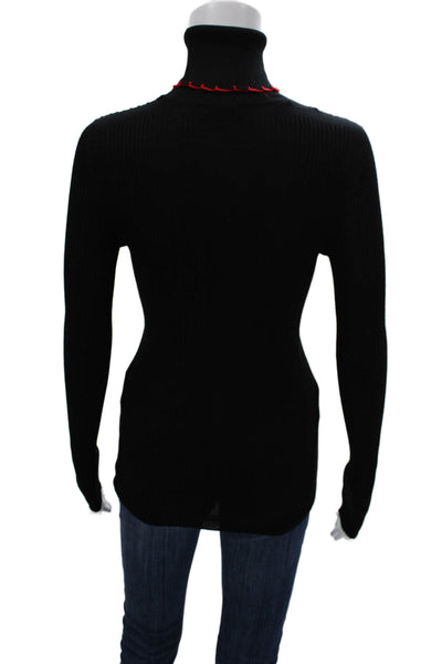 Sonia Rykiel Women Pullover Turtleneck Wool Black Long Sleeve Size S