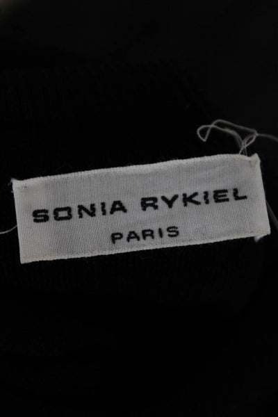 Sonia Rykiel Women Pullover Turtleneck Wool Black Long Sleeve Size S