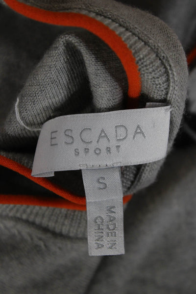 Escada Sport Womens Cardigan Gray Dragonfly Print Wool Long Sleeve Size S
