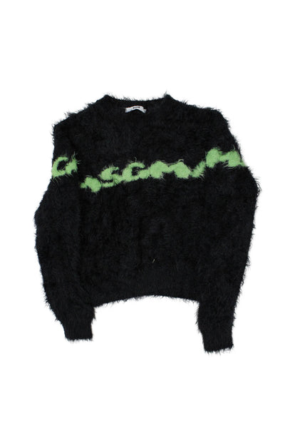 MSGM  Childrens Girls Long Sleeves Pullover Sweater Black Green Size 3