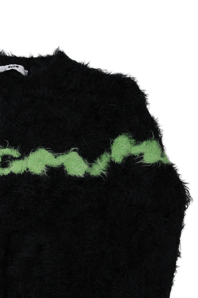 MSGM  Childrens Girls Long Sleeves Pullover Sweater Black Green Size 3