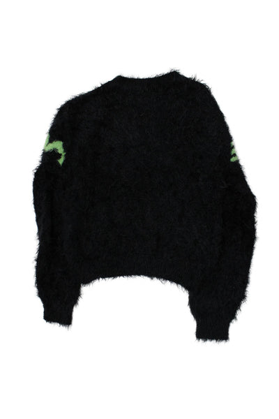 MSGM  Childrens Girls Long Sleeves Pullover Sweater Black Green Size 3