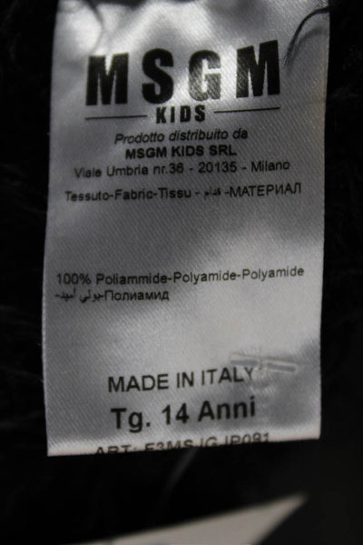 MSGM  Childrens Girls Long Sleeves Pullover Sweater Black Green Size 3