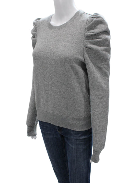 Rebecca Minkoff Women Pullover Cotton Crew Neck Gray Long Sleeve Size XS