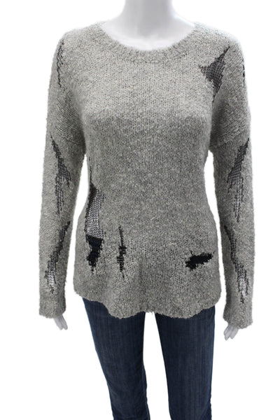 Generation Love Women Gray Pullover Sweater Crew Neck Long Sleeve Size M