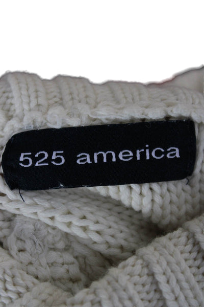 525 America Womens Turtleneck Pullover Sweater Ivory Nautical Size S