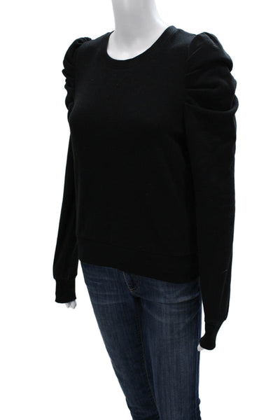 Rebecca Minkoff Womens Pullover Sweatshirt Black Cotton Crew Neck Size XS