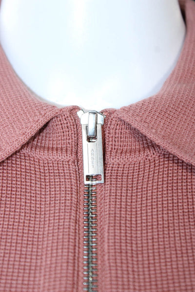 Arket Women Pink Cotton Blend Basic Jacket Zip Long Sleeve Size XS