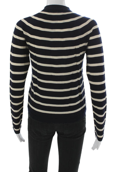 Ines De La Fressange x Uniqlo Women Blue Striped Mockneck Pullover Size XS