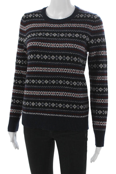 Ines De La Fressange x Uniqlo Womens Pullover Fair Isle Wool Blue Size S