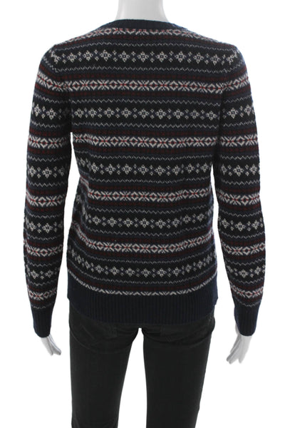 Ines De La Fressange x Uniqlo Womens Pullover Fair Isle Wool Blue Size S
