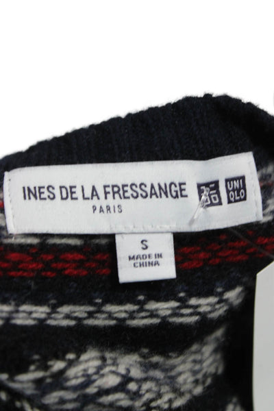 Ines De La Fressange x Uniqlo Womens Pullover Fair Isle Wool Blue Size S
