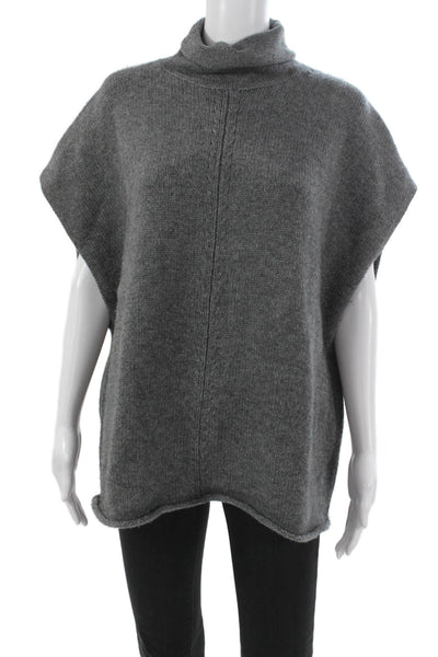 Joseph Womens Cape Sweater Gray Wool Cowl Neck Sleeveless Size XS