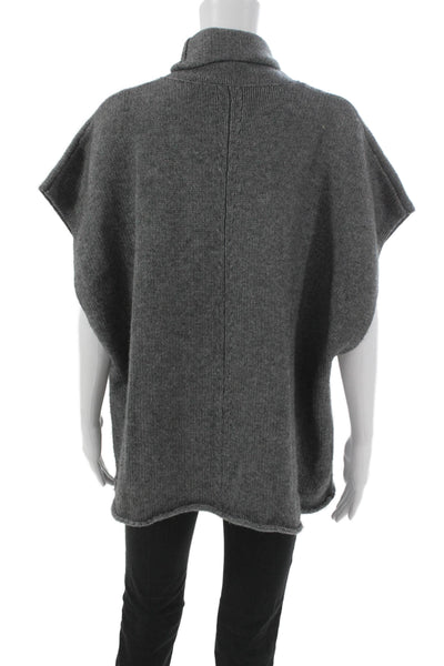 Joseph Womens Cape Sweater Gray Wool Cowl Neck Sleeveless Size XS