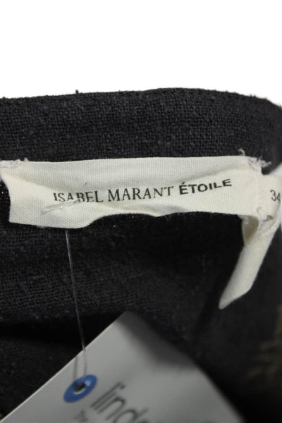 Isabel Marant Etoile Womens Black Silk Floral Shift Dress Mini Size 34