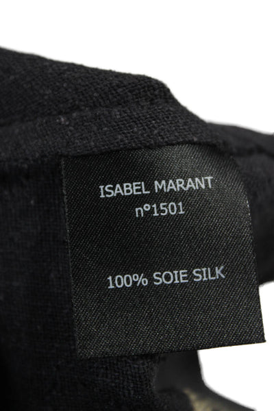 Isabel Marant Etoile Womens Black Silk Floral Shift Dress Mini Size 34