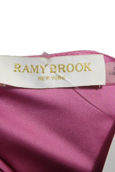 Ramy Brook Womens Wrap Dress Pink Long Sleeve V Neck Polyester Zip Size 10