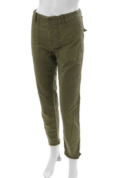 Nili Lotan Womens Cargo Pants Green Cotton Size 4