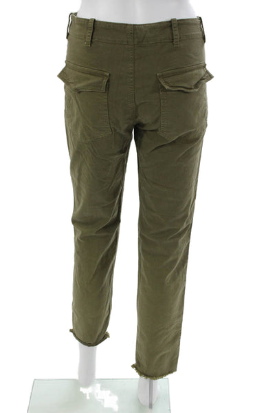 Nili Lotan Womens Cargo Pants Green Cotton Size 4