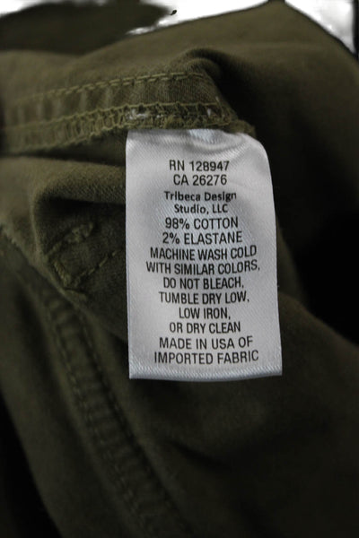 Nili Lotan Womens Cargo Pants Green Cotton Size 4