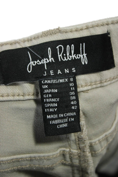 Joseph Ribkoff Womens Cropped Beige Cotton Jeans Size 8