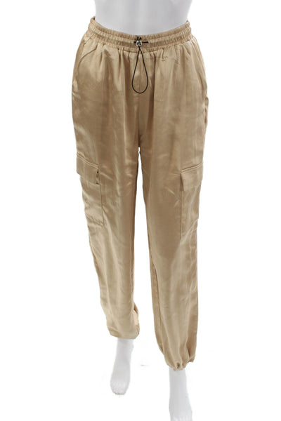 Superdown Women Cargo Pants Beige Polyester Pull On Size S