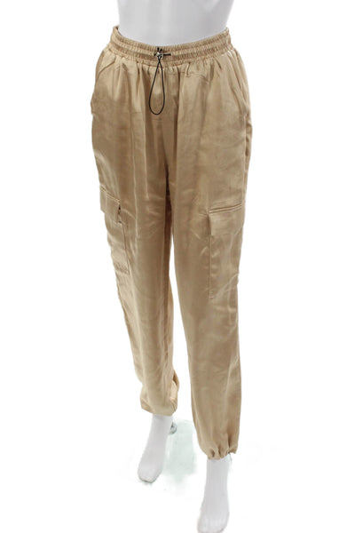 Superdown Women Cargo Pants Beige Polyester Pull On Size S
