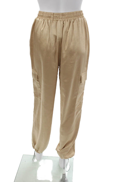 Superdown Women Cargo Pants Beige Polyester Pull On Size S