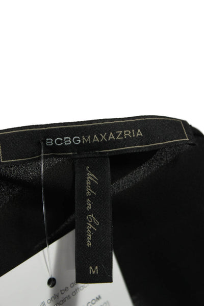 BCBG Max Azria Womens Tunic Black Polyester V Neck Sleeveless Size M