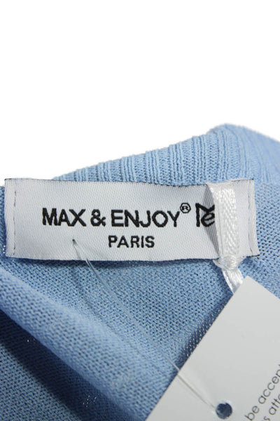 Max & Enjoy Women Tunic Sweater Sleeveless Boat Neck Viscose Blue Size One Size