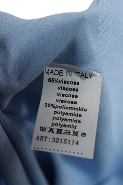 Max & Enjoy Women Tunic Sweater Sleeveless Boat Neck Viscose Blue Size One Size