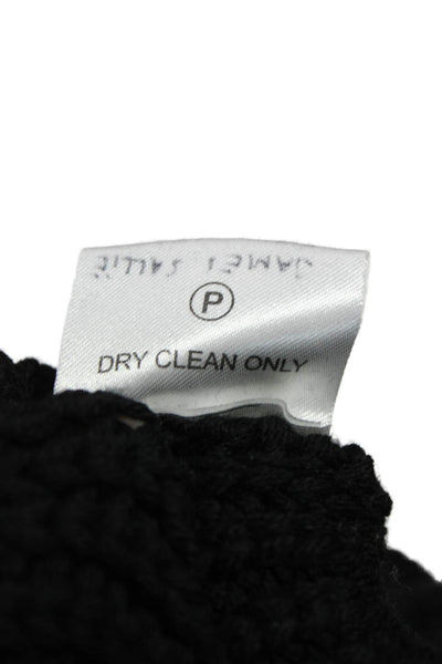 Goat Library Women Cardigan Black Merino Collared Long Sleeve Size 4