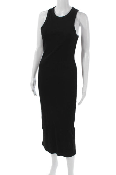 Sold Out Womens Bodycon Mid-Calf Dress Black Organic Cotton Sleeveless Size S