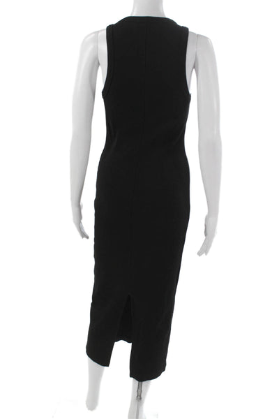 Sold Out Womens Bodycon Mid-Calf Dress Black Organic Cotton Sleeveless Size S